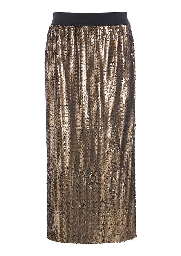 Oiled sequin kjol