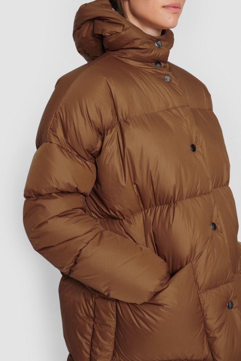 Feather down coat with hood