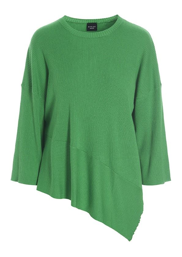 Wakasu wool blend asymetrical blouse