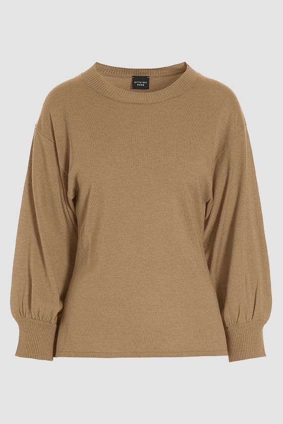 Wakasu wool blend bluse med 3/4 ærme