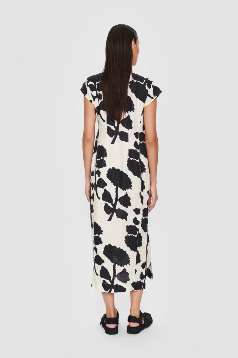 Peony & waves klänning kortarm