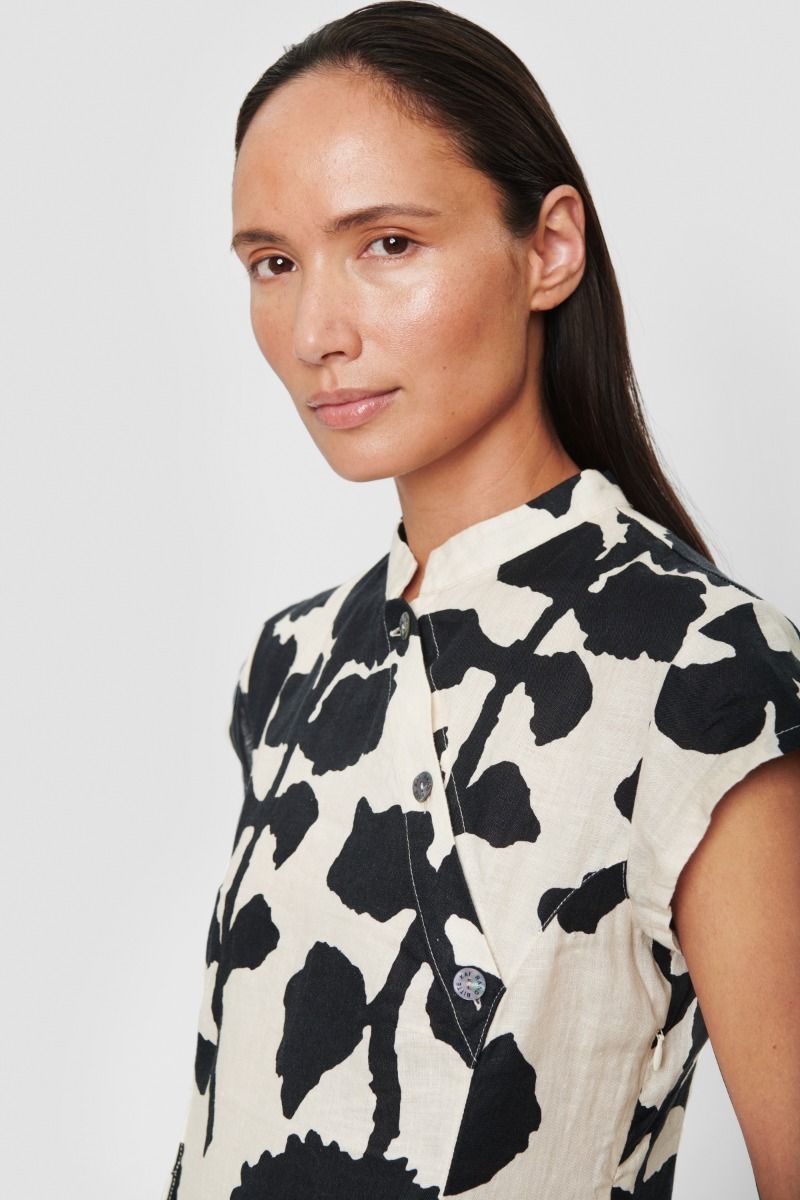 Peony & waves klänning kortarm