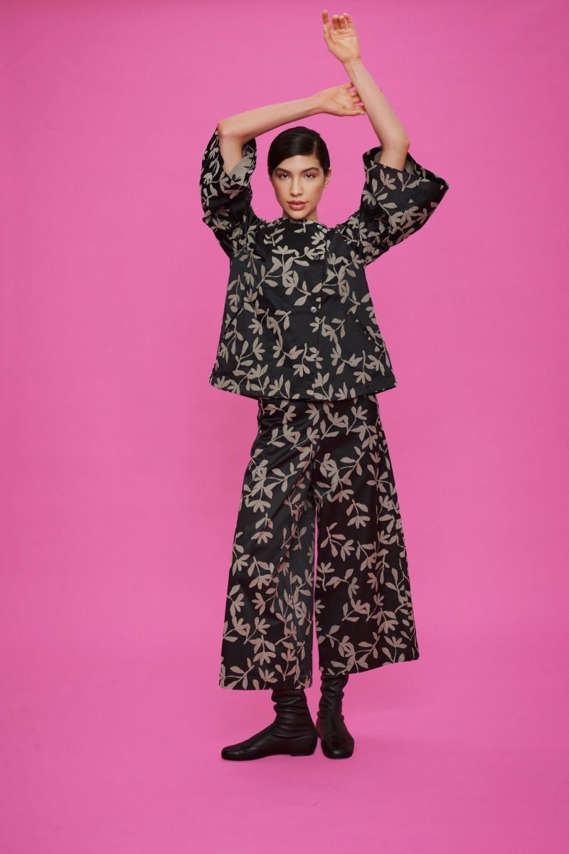 Ikebana jacquard byxa