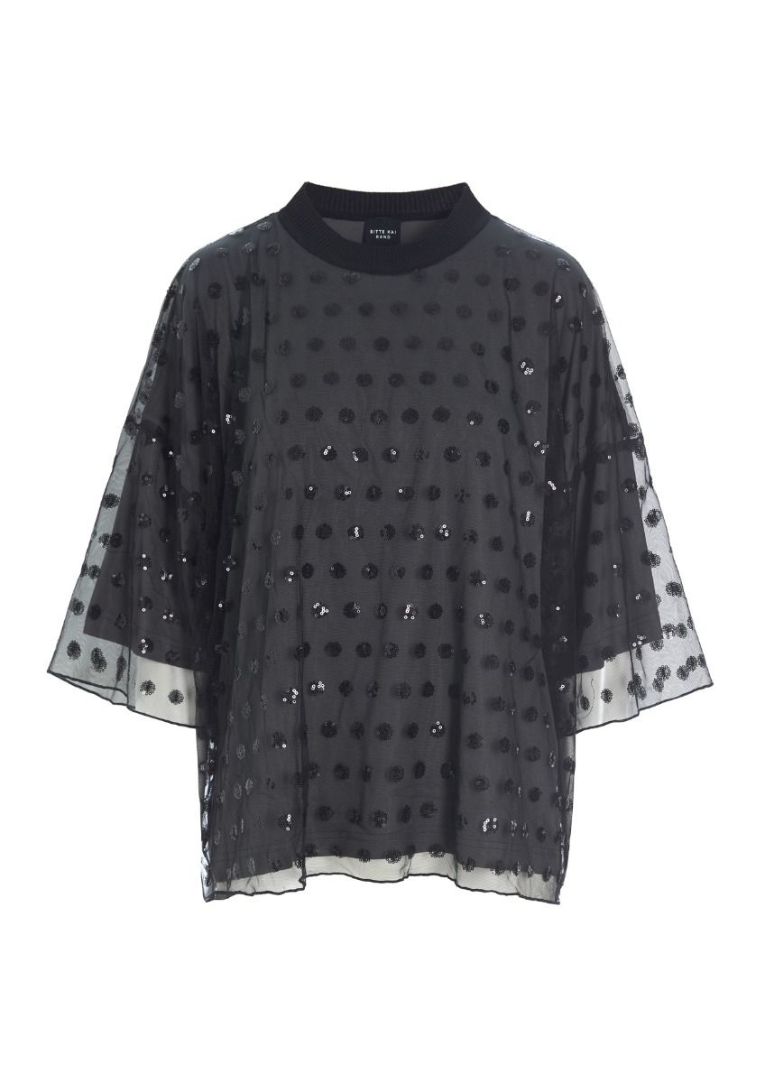 Embroidery mesh blus