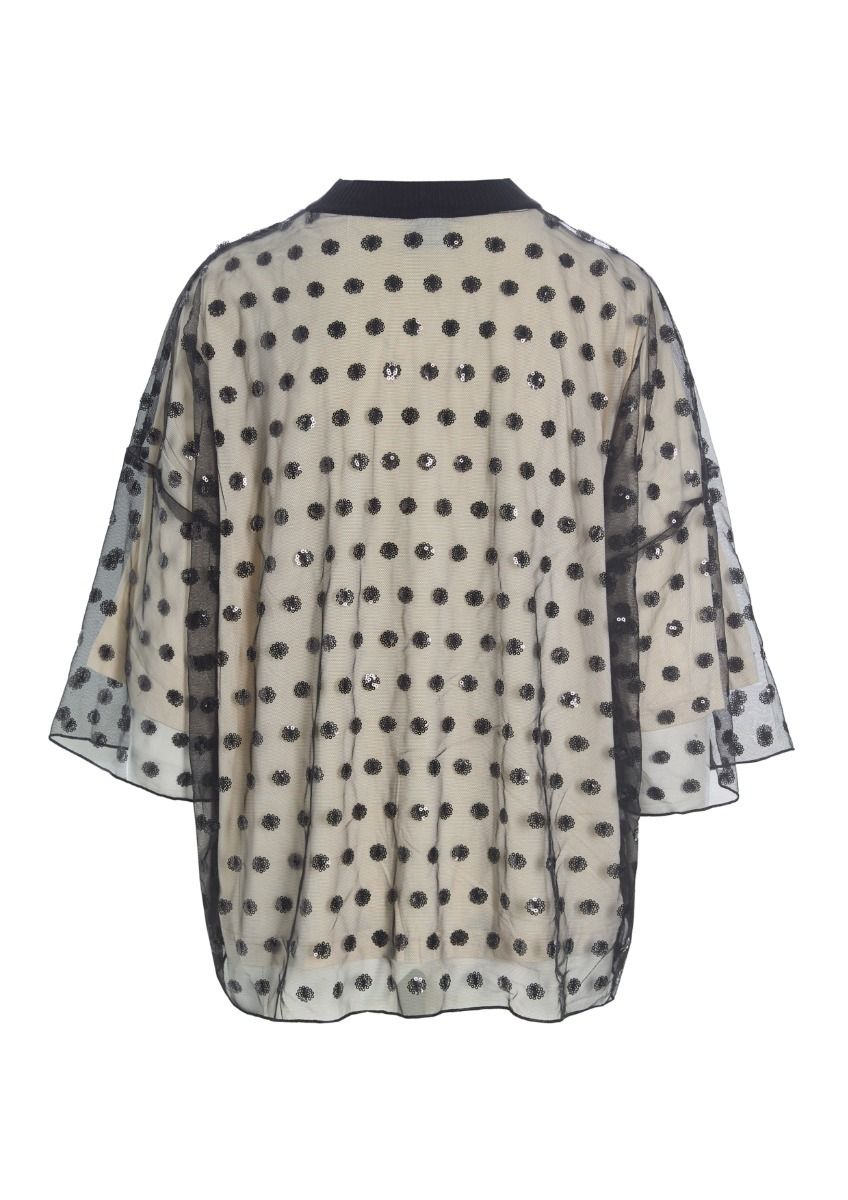 Embroidery mesh blus