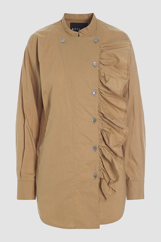 Core cotton ruffelskjorta