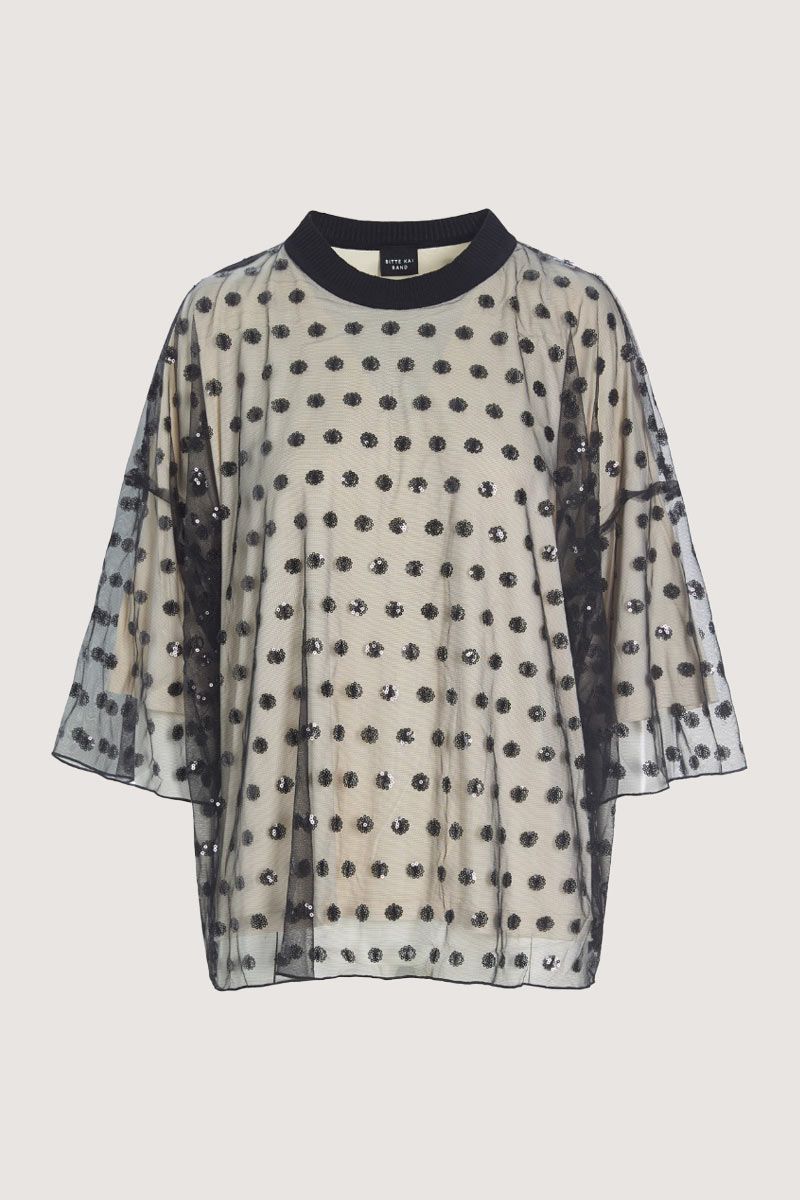 Embroidery mesh blus