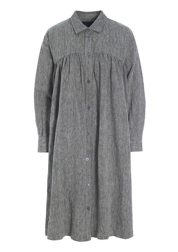Lazy linen shirt dress