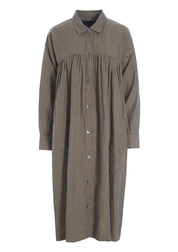 Lazy linen shirt dress