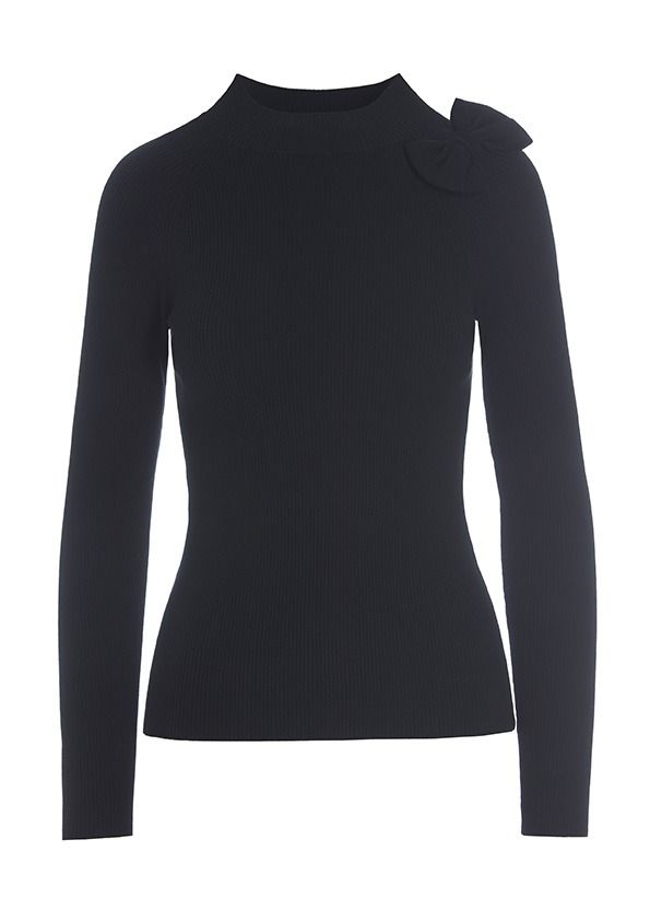 Saku knit bluse med sløjfe