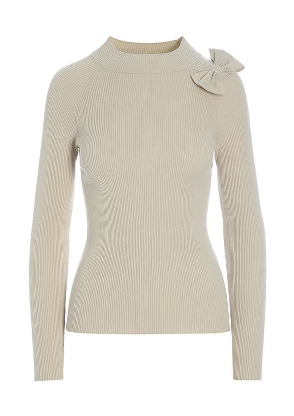 Saku knit bluse med sløjfe