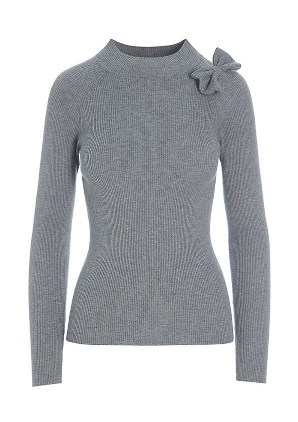 Saku knit bluse med sløjfe