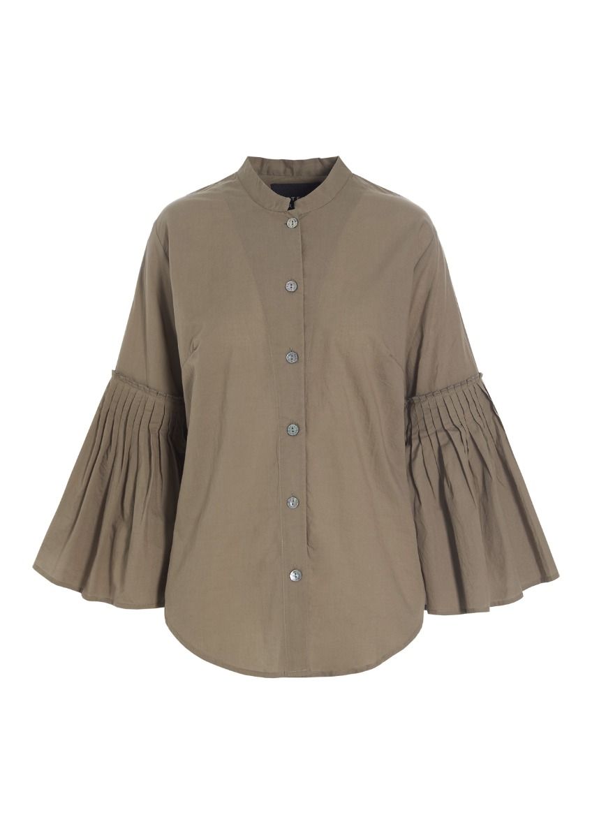 Vellum voile shirt with wide sleeves