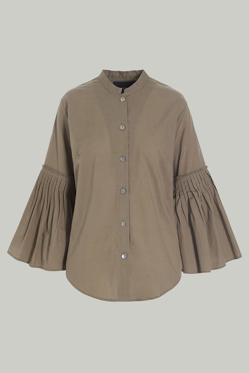 Vellum voile shirt with wide sleeves