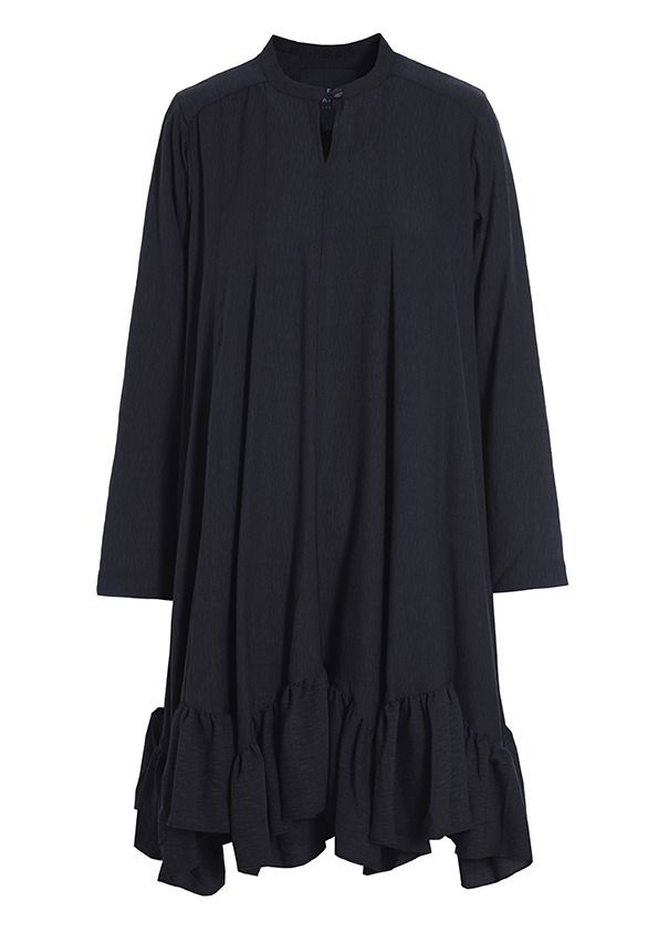 Wrinkle viscose flounce dress