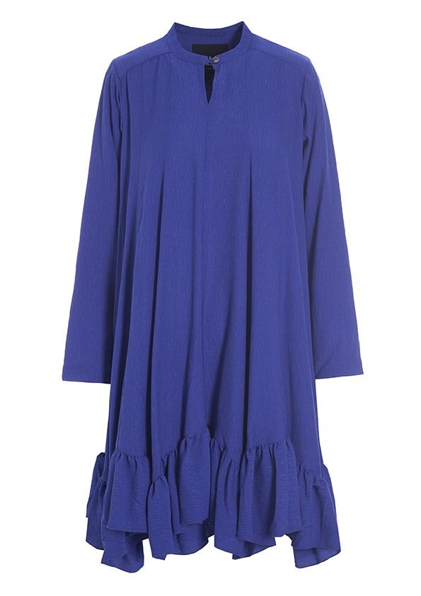 Wrinkle viscose flounce dress