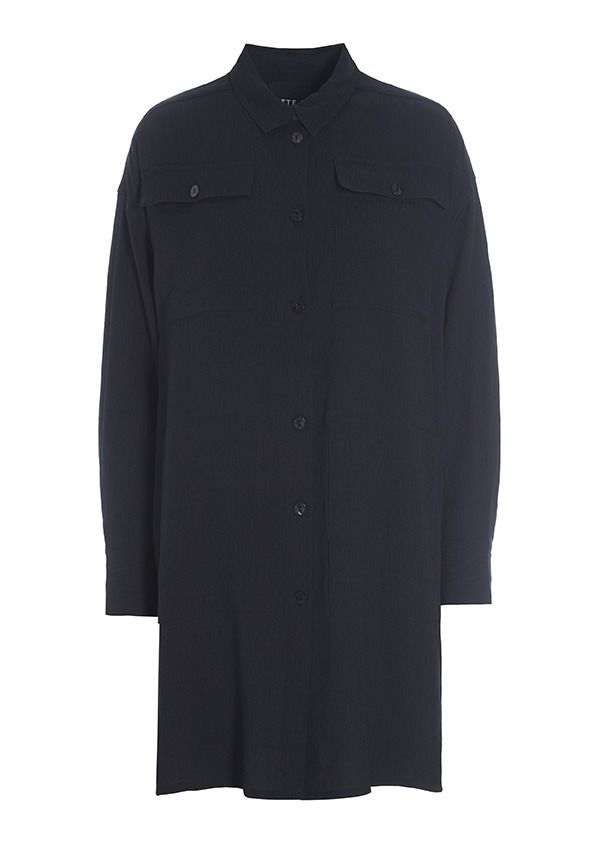 Wrinkle viscose long shirt