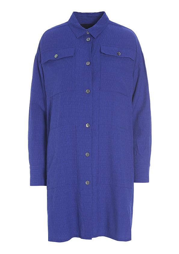 Wrinkle viscose long shirt