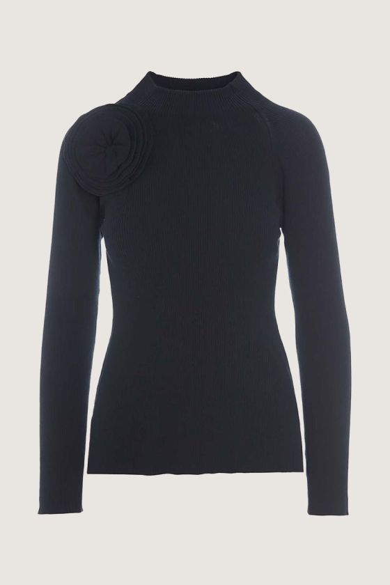 Bloom rib-knit blouse