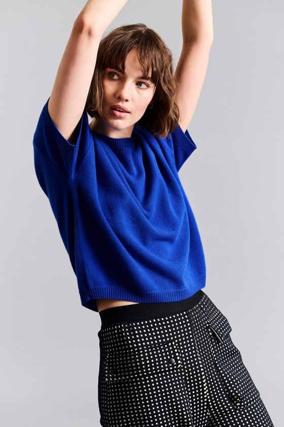 Cloud cashmere kortärm blus