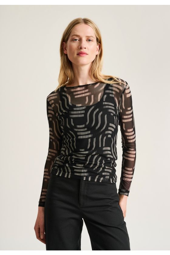 Wavy fukashi mesh t-shirt