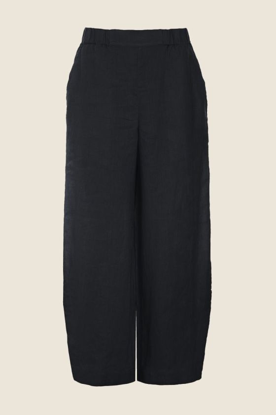 Airy linen elastic pants