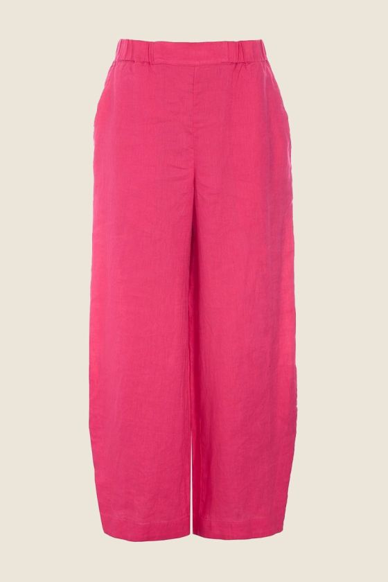 Airy linen elastic pants