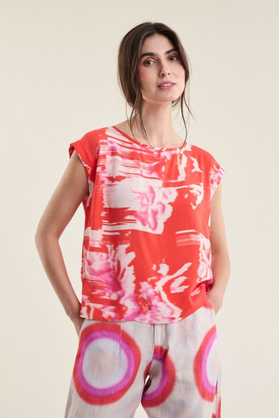 Haru blus med rund hals