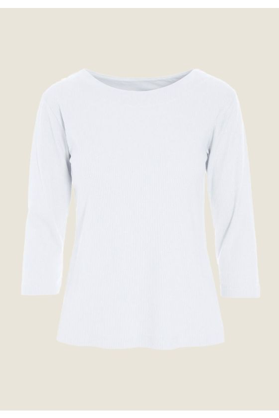 Naibu rib blus med 3/4 ärm
