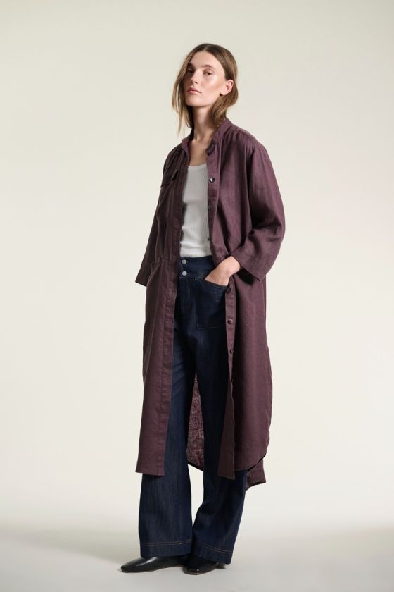 Lazy linen shirt dress