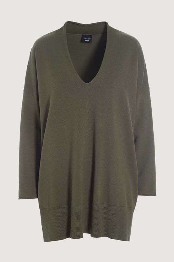 Saku blus med v-hals