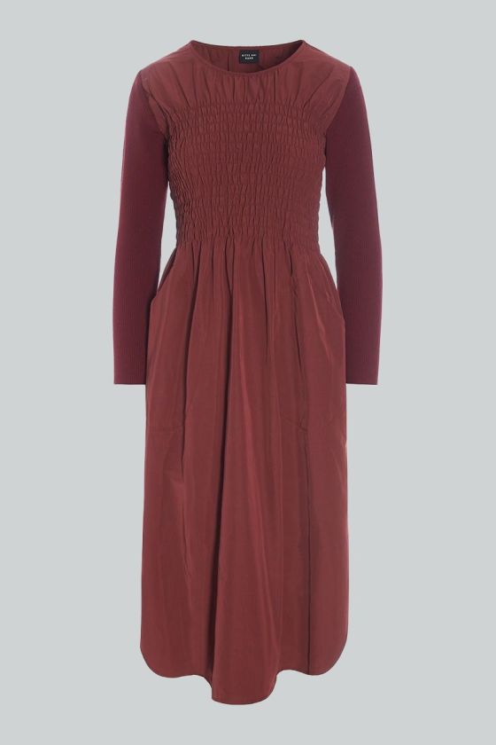 Fukkura poplin smockad klänning