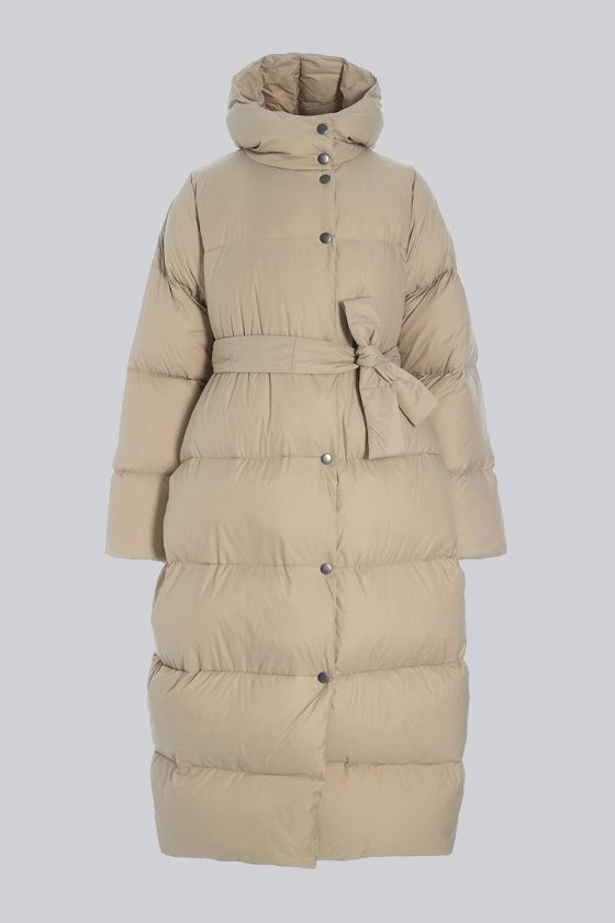 Feather down Coat with Belt