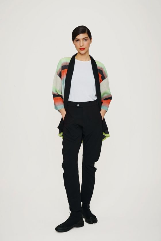 Liquorice stripe kimono jacket