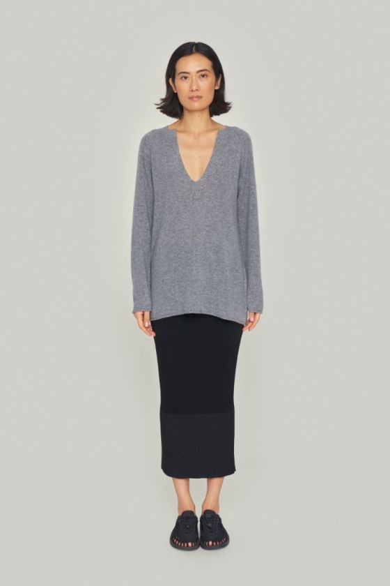 Cloud cashmere bluse med slids