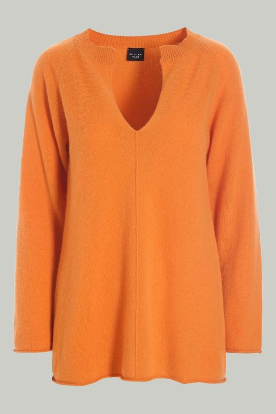 Cloud cashmere bluse med slids