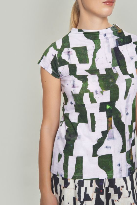 Yakumi kortärm blus