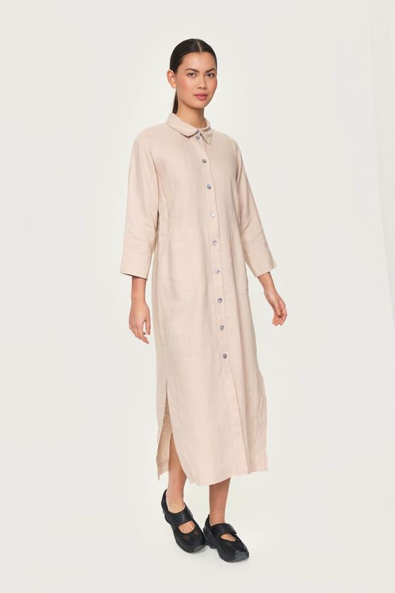 Lazy linen skjortklänning