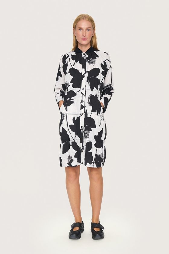 Seersucker bloom klänning med resår