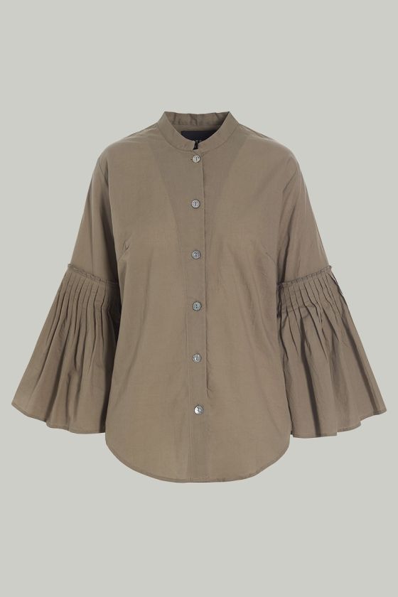 Vellum voile shirt with wide sleeves