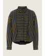 Golden stripes shirt with pleats