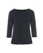 Naibu rib blus med 3/4 ärm