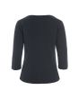 Naibu rib blus med 3/4 ärm