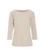 Naibu rib blus med 3/4 ärm