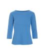 Naibu rib blus med 3/4 ärm