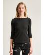 Naibu rib blus med 3/4 ärm