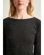 Naibu rib blus med 3/4 ärm