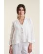 Airy linen a-linjeformad jacka