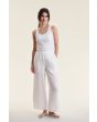 Airy linen elastic pants