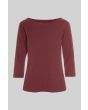 Naibu rib Blouse with 3/4 Sleeves